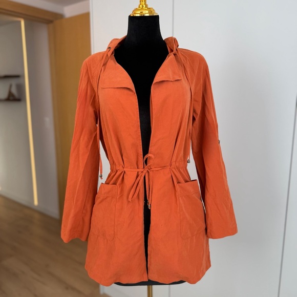 Orange Hooded Utility Jacket - Picture 2 of 4